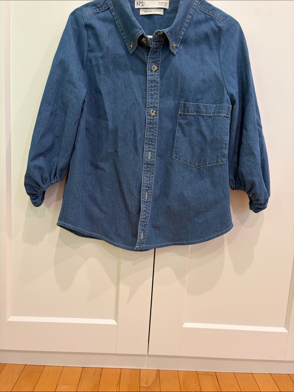 KMJ Meeghan denim fit XS Denim Button-Up Shirt - Blue